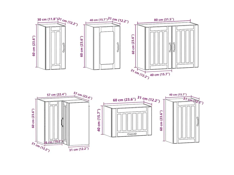 Ensemble d'armoires de cuisine 11 pcs Kalmar bois d'ingénierie