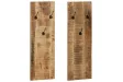 Porte-manteau mural 2 pcs Bois de manguier massif 36x110x3 cm