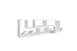 Meuble TV double en forme de L Blanc 2