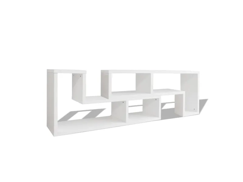 Meuble TV double en forme de L Blanc