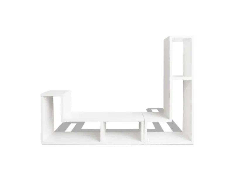Meuble TV double en forme de L Blanc