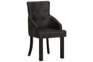 Chaises à manger lot de 2 noir cuir de chèvre véritable 2