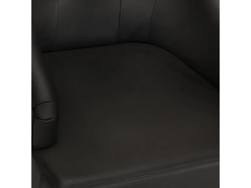 Chaises à manger lot de 2 noir cuir de chèvre véritable