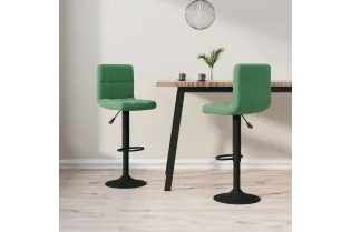 Tabourets de bar lot de 2 vert foncé velours