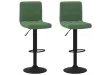 Tabourets de bar lot de 2 vert foncé velours