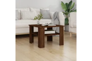 Table basse Chêne marron 60x60x42 cm Bois d'ingénierie