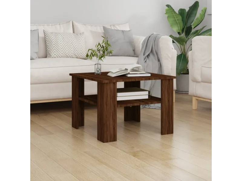 Table basse Chêne marron 60x60x42 cm Bois d'ingénierie