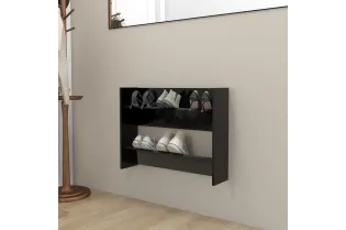 Armoire à chaussures murale Noir 80x18x60 cm Aggloméré