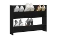 Armoire à chaussures murale Noir 80x18x60 cm Aggloméré