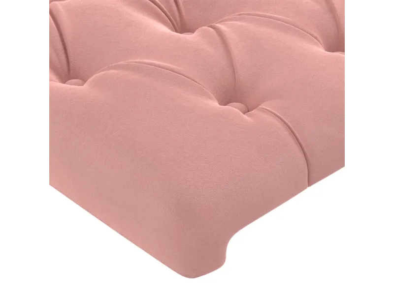 Tête de lit avec oreilles Rose 163x23x78/88 cm Velours