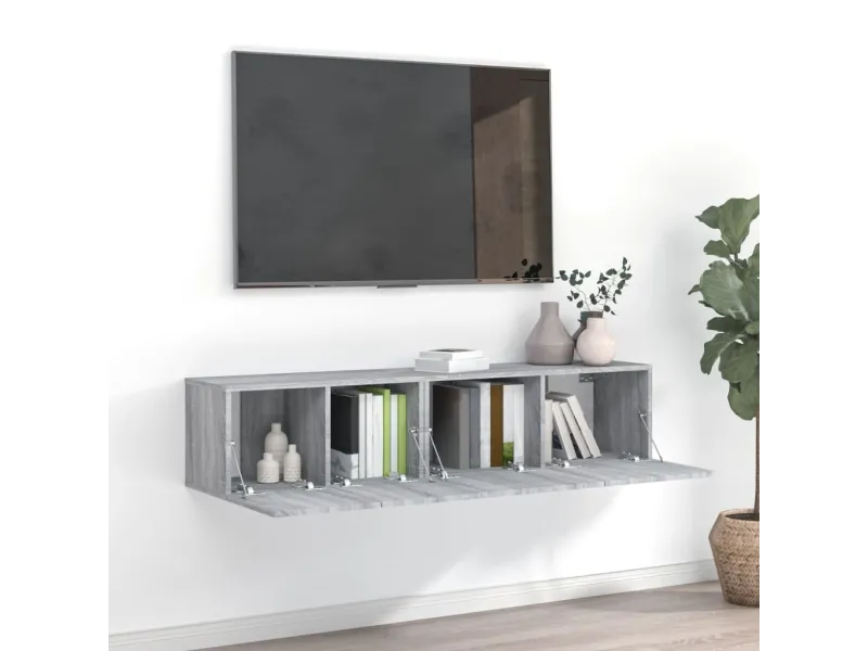 Ensemble de meubles TV 2 pcs Sonoma gris Bois d'ingénierie