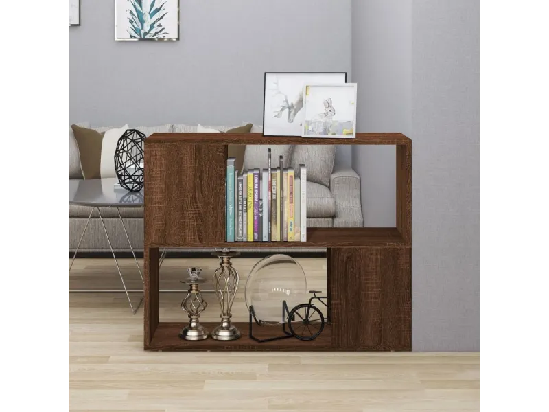 Bibliothèque/Séparateur de pièce Chêne marron 80x24x63 cm