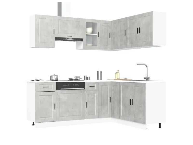 Ensemble d'armoires de cuisine 11 pcs Porto bois d'ingénierie