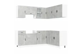 Ensemble d'armoires de cuisine 11 pcs Porto bois d'ingénierie 2