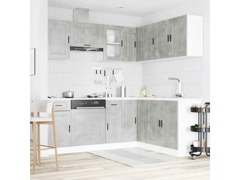 Ensemble d'armoires de cuisine 11 pcs Porto bois d'ingénierie