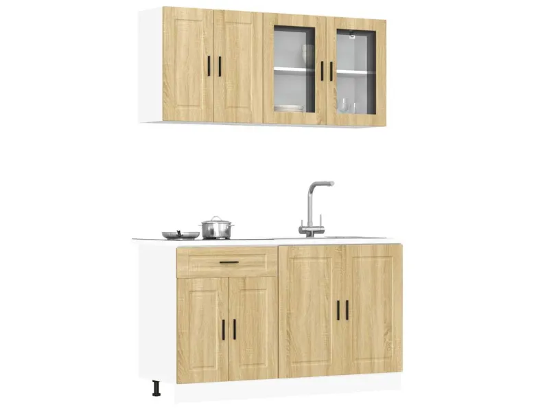 Ensemble d'armoires de cuisine 4 pcs Kalmar bois d'ingénierie