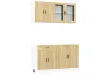 Ensemble d'armoires de cuisine 4 pcs Kalmar bois d'ingénierie