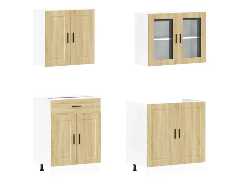 Ensemble d'armoires de cuisine 4 pcs Kalmar bois d'ingénierie
