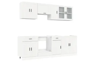 Ensemble d'armoires de cuisine 8 pcs Kalmar blanc brillant 2