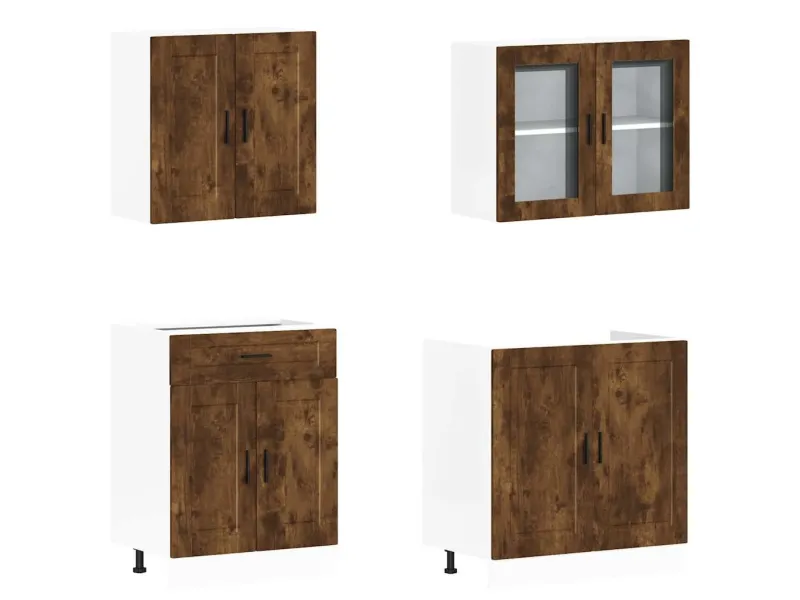 Ensemble d'armoires de cuisine 4 pcs Kalmar bois d'ingénierie