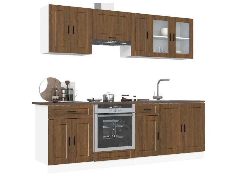 Ensemble d'armoires de cuisine 8 pcs Kalmar bois d'ingénierie