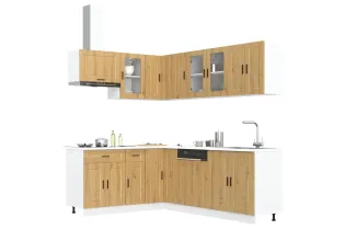 Ensemble d'armoires de cuisine 11 pcs Porto bois d'ingénierie