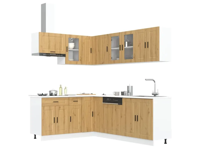 Ensemble d'armoires de cuisine 11 pcs Porto bois d'ingénierie