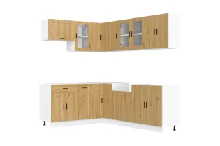 Ensemble d'armoires de cuisine 11 pcs Porto bois d'ingénierie 2