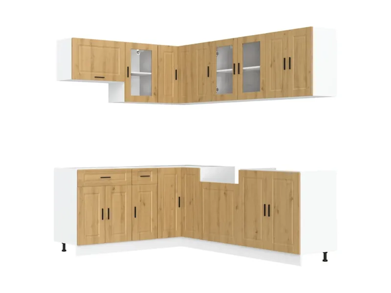 Ensemble d'armoires de cuisine 11 pcs Porto bois d'ingénierie