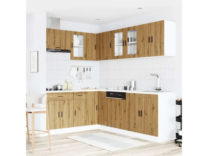 Ensemble d'armoires de cuisine 11 pcs Porto bois d'ingénierie