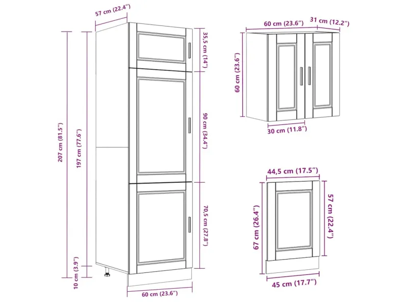 Ensemble d'armoires de cuisine 8 pcs Kalmar bois d'ingénierie