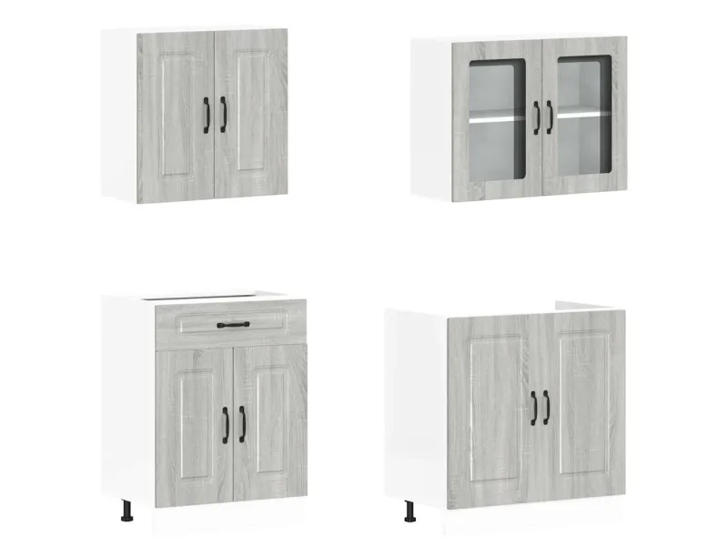 Ensemble d'armoires de cuisine 4 pcs Kalmar bois d'ingénierie