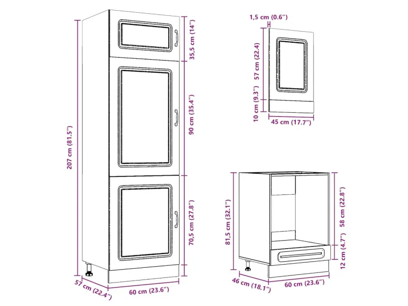Ensemble d'armoires de cuisine 7 pcs Kalmar bois d'ingénierie
