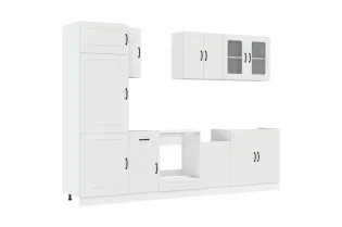 Ensemble d'armoires cuisine 8pcs Kalmar blanc bois d'ingénierie 2