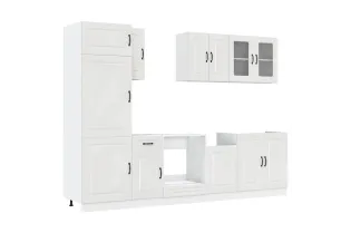 Ensemble d'armoires de cuisine 8 pcs Kalmar blanc brillant 2