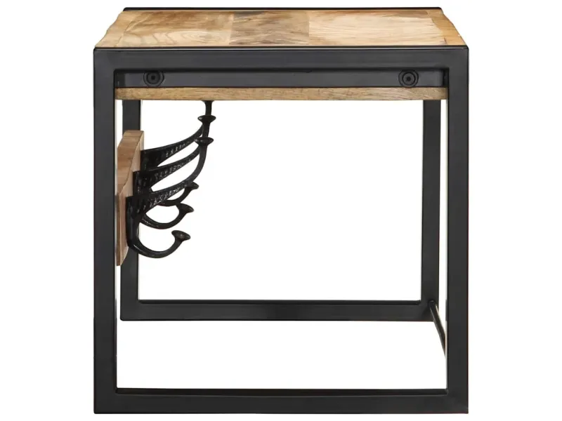 Porte-manteau 80x35x35 cm bois de manguier massif brut