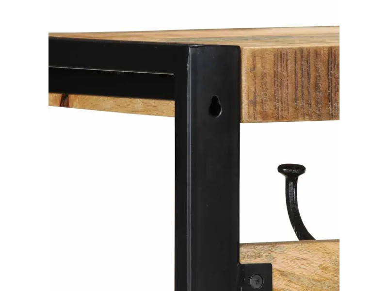 Porte-manteau 80x35x35 cm bois de manguier massif brut