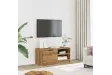 Meuble TV chêne artisanal 80x35x36,5 cm bois d'ingénierie