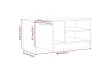 Meuble TV chêne artisanal 80x35x36,5 cm bois d'ingénierie