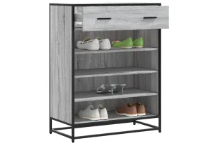 Meuble à chaussures sonoma gris bois d'ingénierie et métal