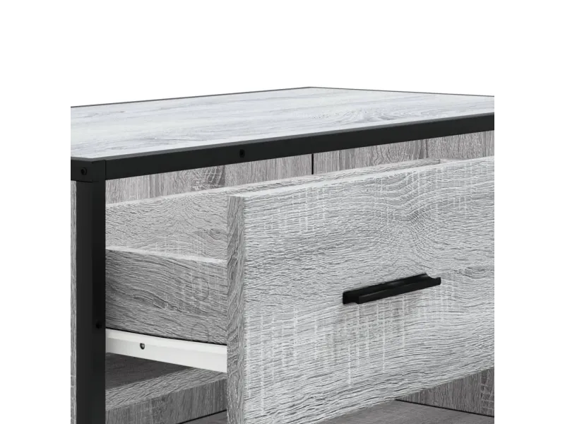 Meuble à chaussures sonoma gris bois d'ingénierie et métal