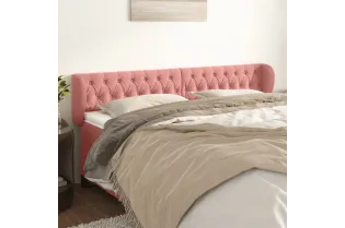 Tête de lit avec oreilles Rose 183x23x78/88 cm Velours