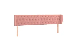 Tête de lit avec oreilles Rose 183x23x78/88 cm Velours 2