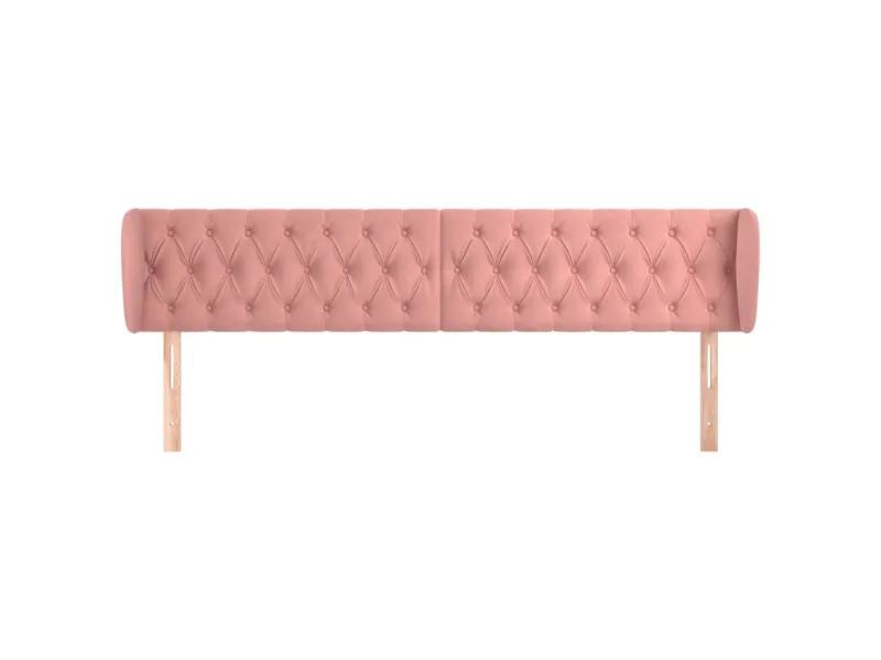 Tête de lit avec oreilles Rose 183x23x78/88 cm Velours