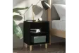 Tables de chevet avec pieds en bois 2 pcs Noir 40x30x50 cm