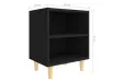 Tables de chevet avec pieds en bois 2 pcs Noir 40x30x50 cm