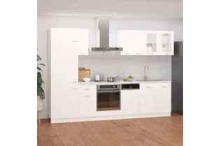 Ensemble de meubles de cuisine 8 pcs Blanc Aggloméré