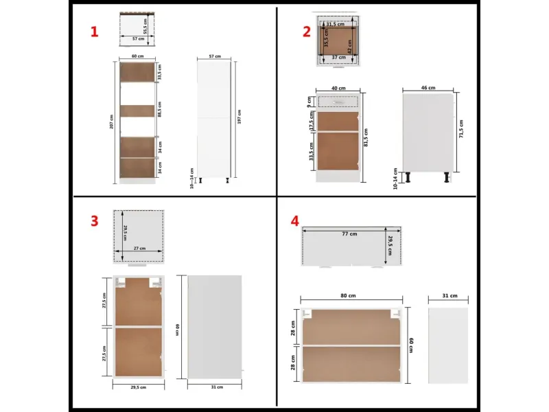 Ensemble de meubles de cuisine 8 pcs Blanc Aggloméré