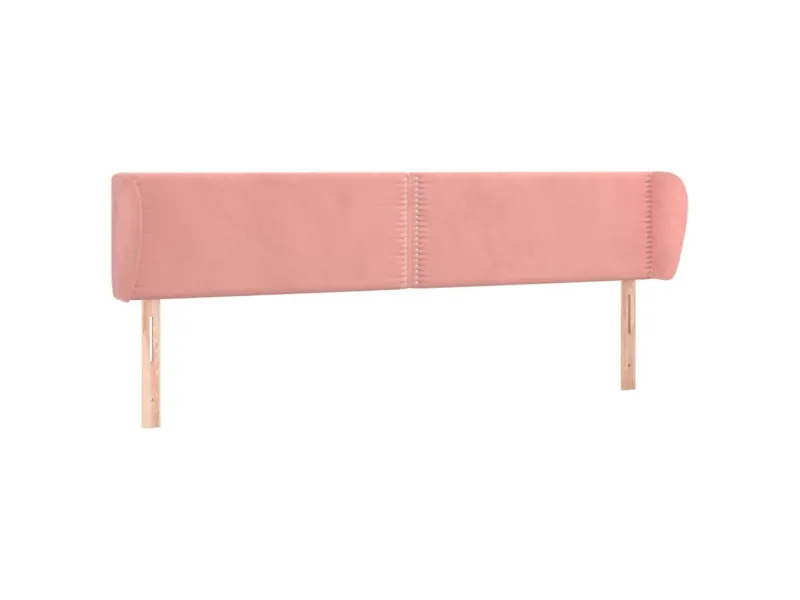 Tête de lit avec oreilles Rose 163x23x78/88 cm Velours