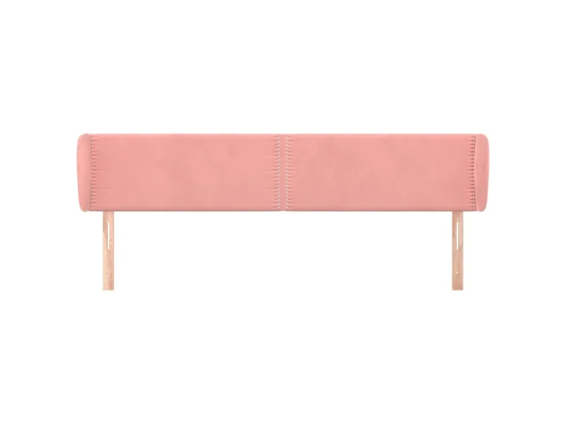 Tête de lit avec oreilles Rose 163x23x78/88 cm Velours
